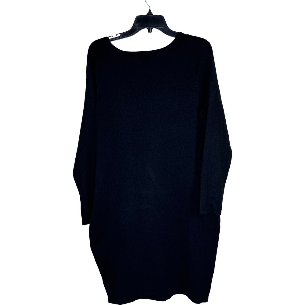 Say What Womens 2X Black Rhinestone Embellished V-Neck Sweater Dress Tunic NEW - Picture 2 of 11